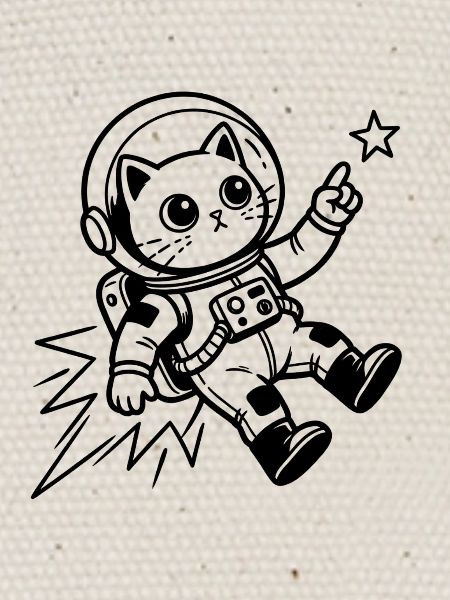 Astronaute chat dans l’espace
