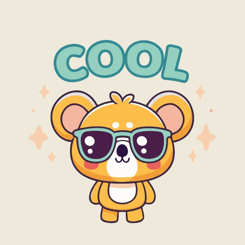 Cool Teddy Bear Retro Glasses