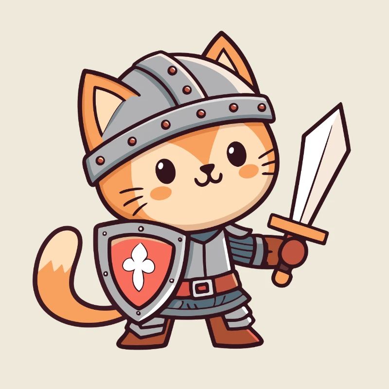 Chat Chevalier Armuré Adorable