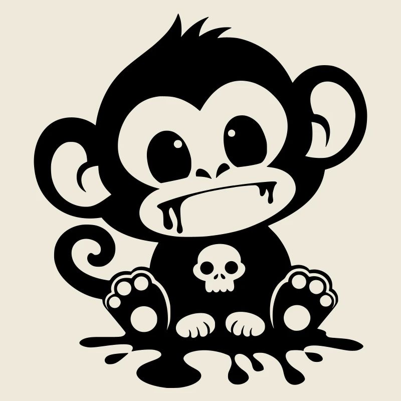 Spooky Affe mit Totenkopf