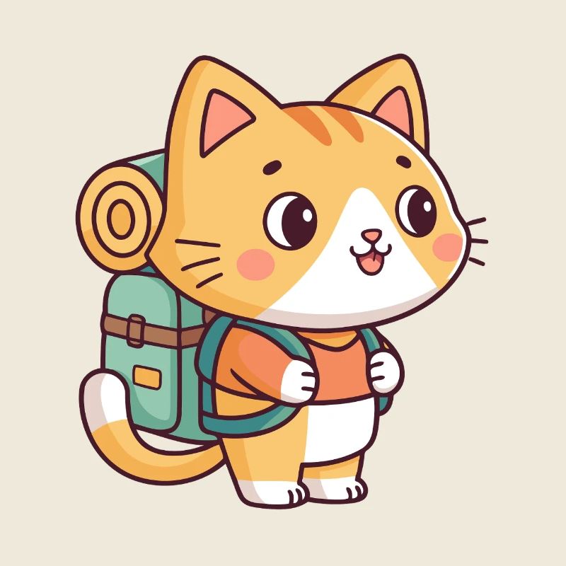 Chaton randonneur kawaii