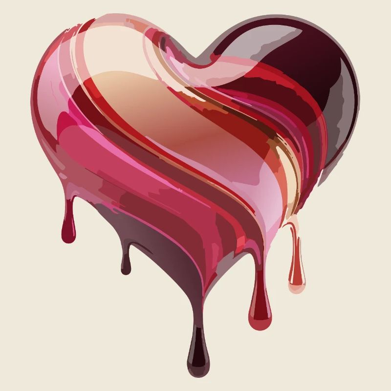 Flowing Heart Pink Red
