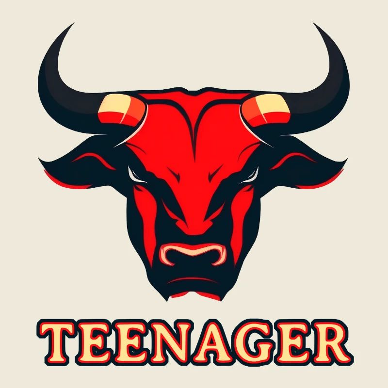 Roter Stierkopf Teenager