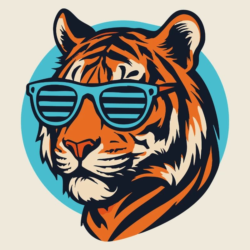 Tiger with Sunglasses Pop Art