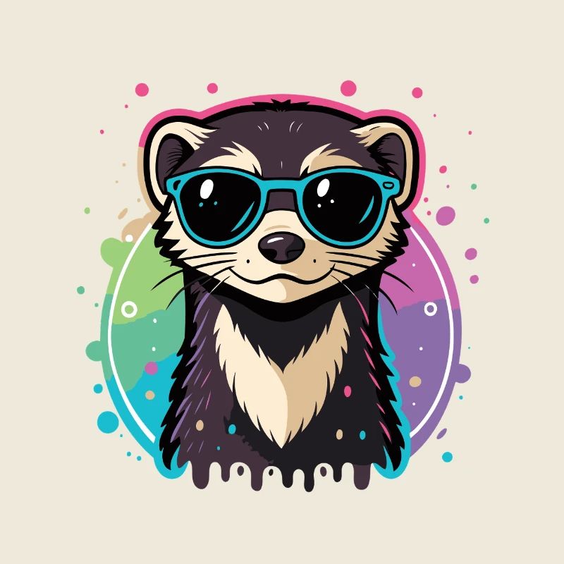 Rainbow Otter Blue Glasses