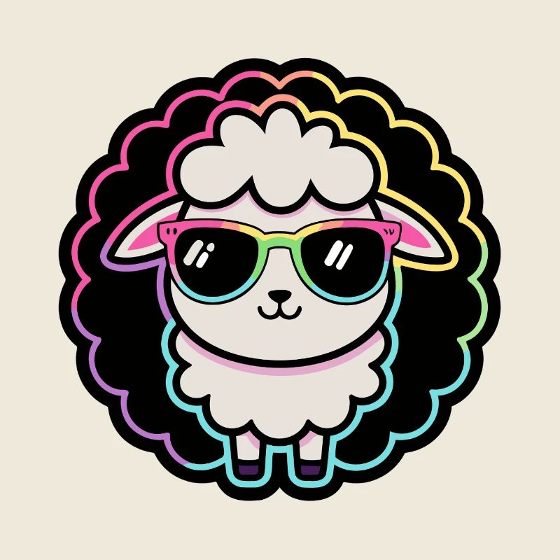 Schaf-Neon-Regenbogengläser