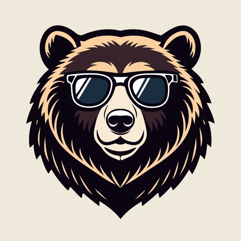 Cooler Bär mit Brille