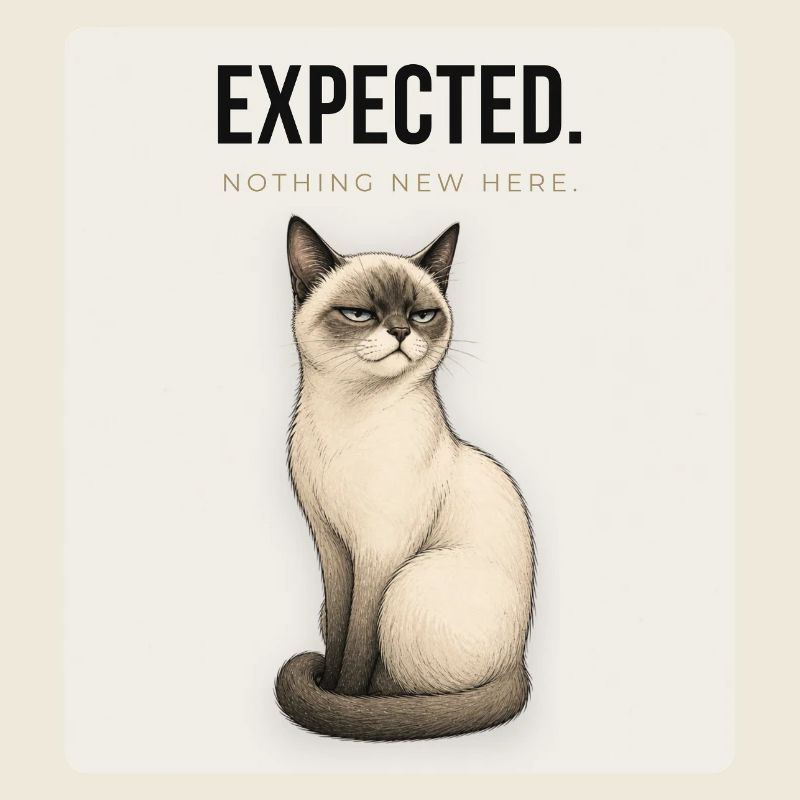 EXPECTED Sarcastic Cat Design