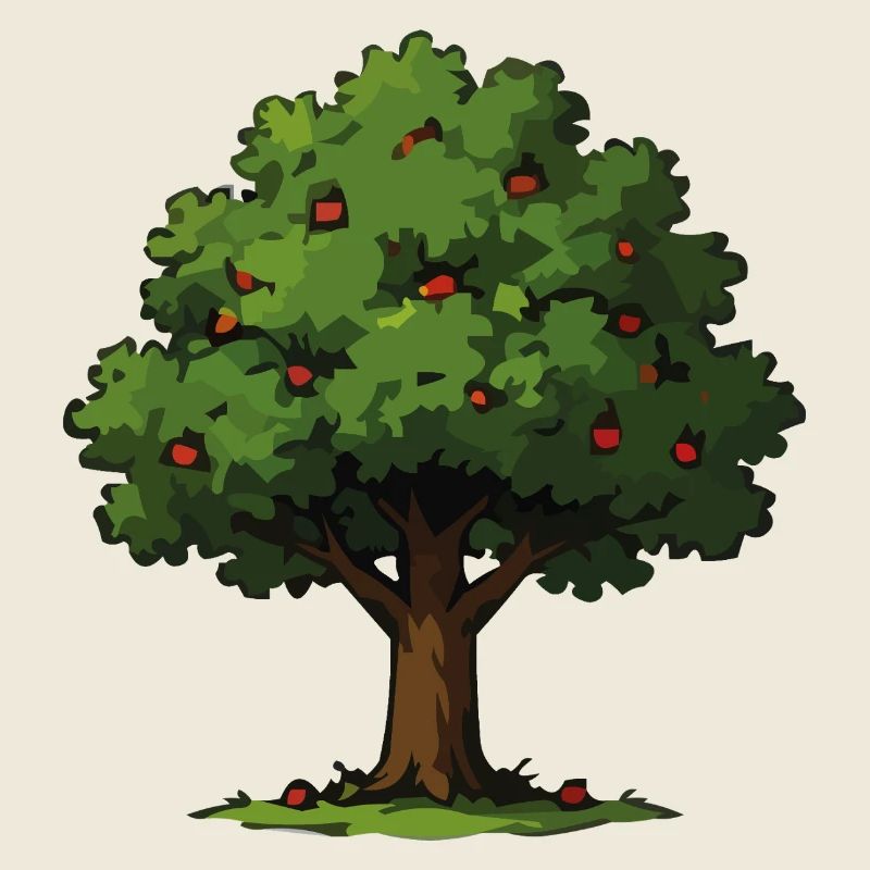 Apple tree in forest style
