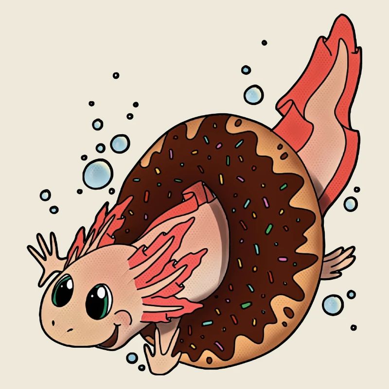 Axolotl Molch Donut - coole Geschenkidee Doughnut