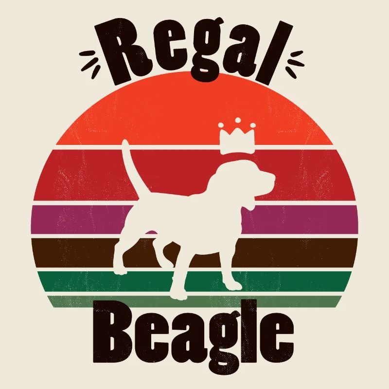 Beagle royal avec coucher de soleil rétro
