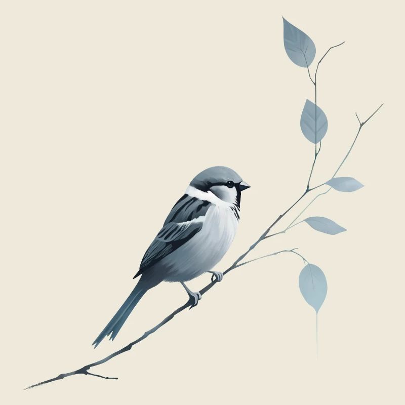 Moineau sur branche