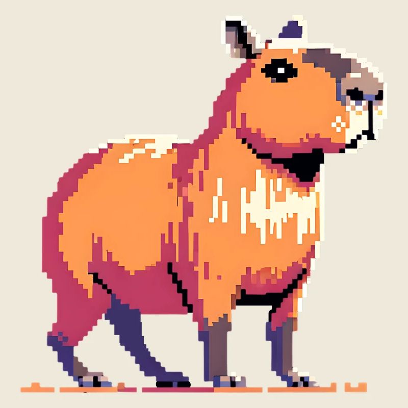 Geek Pixel Art Capybara