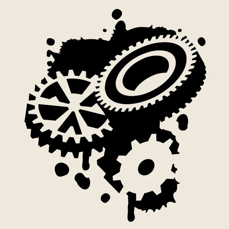 Three gear wheels as a graffiti