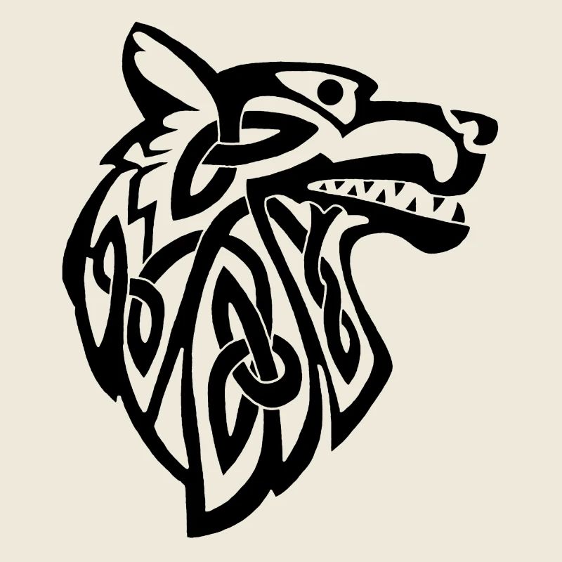 Wolf schwarz Wikinger