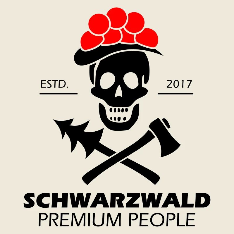 Black Forest Skull Bollenhut - Premium Design