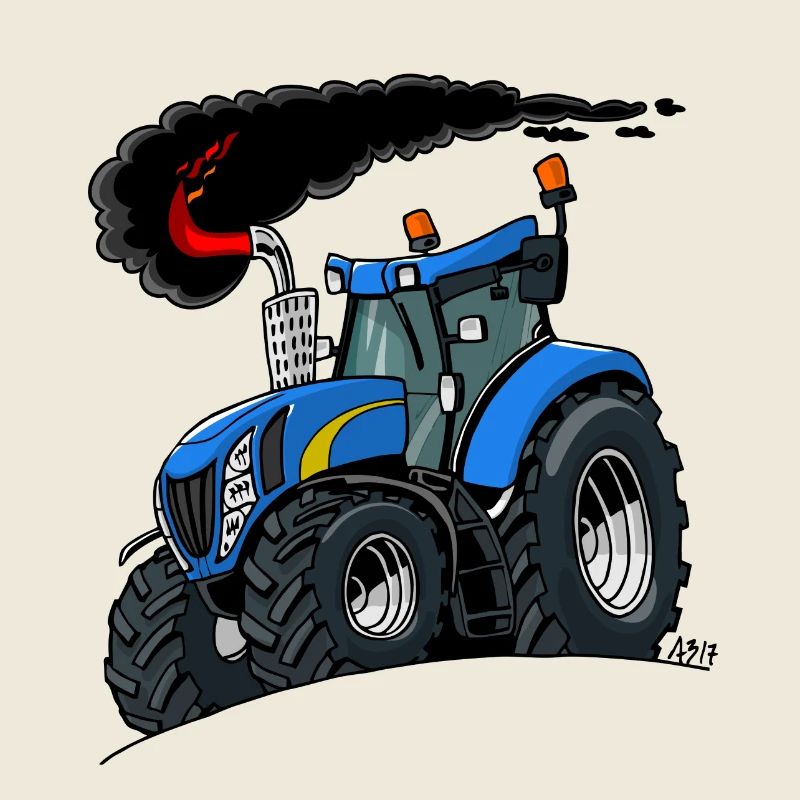Blauer Traktor