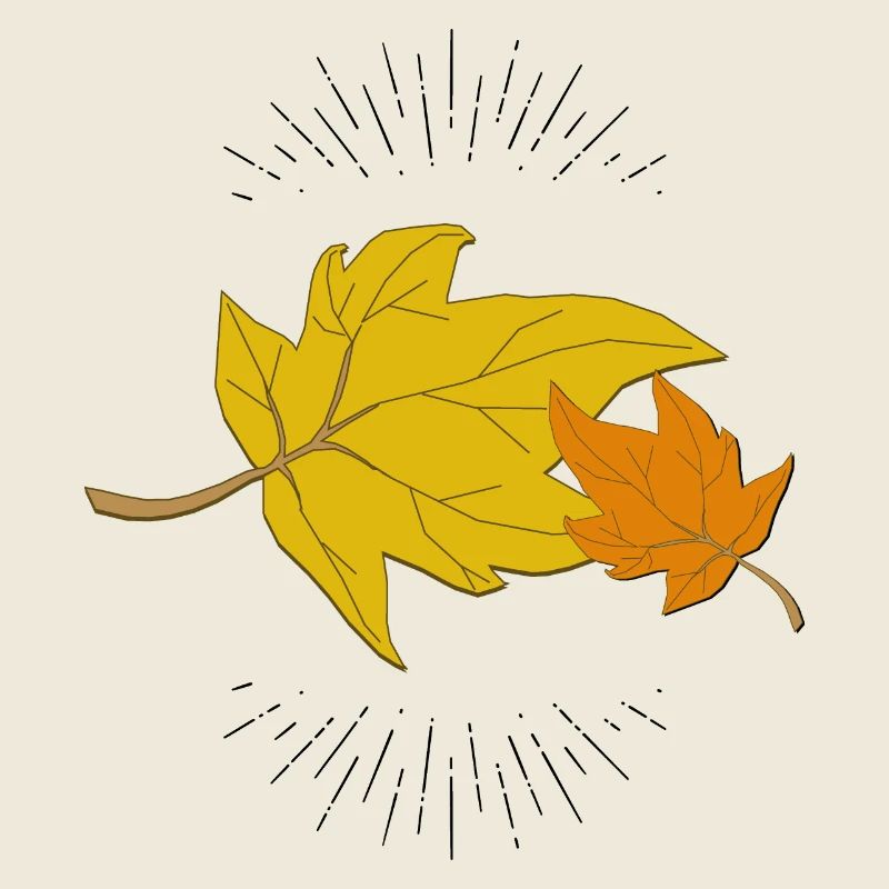 Feuilles d’automne avec rayons