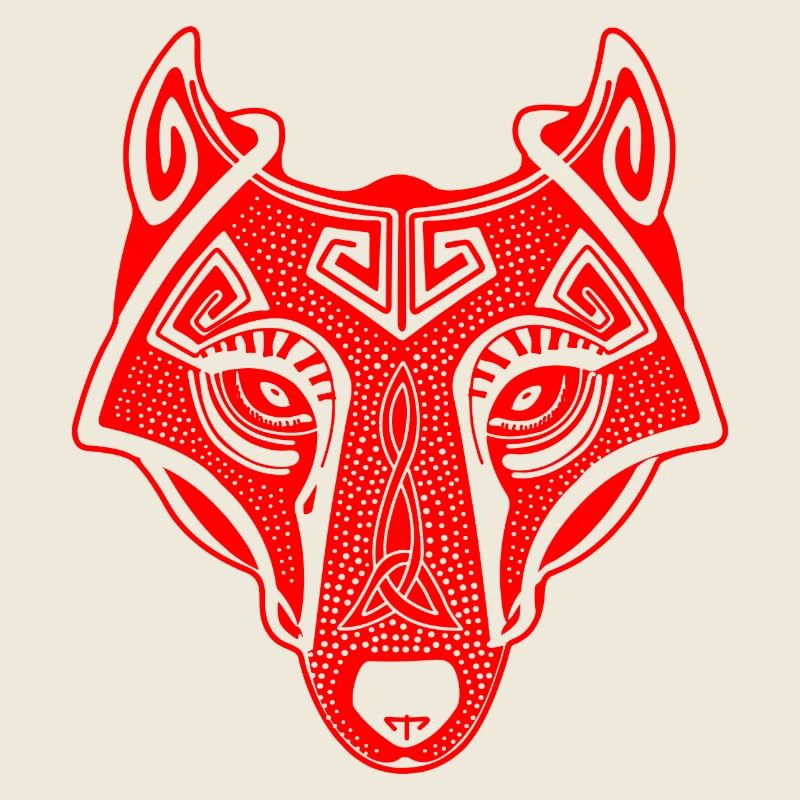 Viking Wolf red transparent