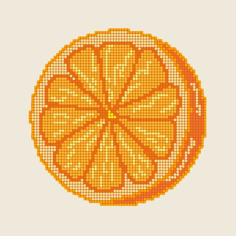 Orange fruit pixelated