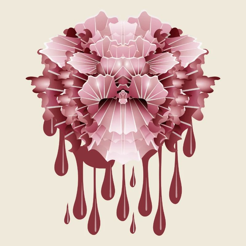 abstrakte rosafarbene Nelke mit Dripping Effect