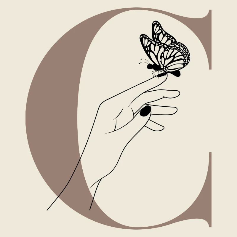 Buchstabe C magischer Schmetterling