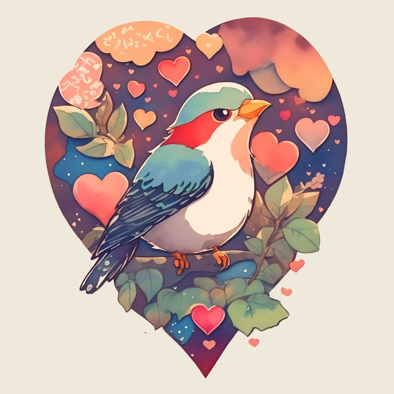 Vogel mit Herz