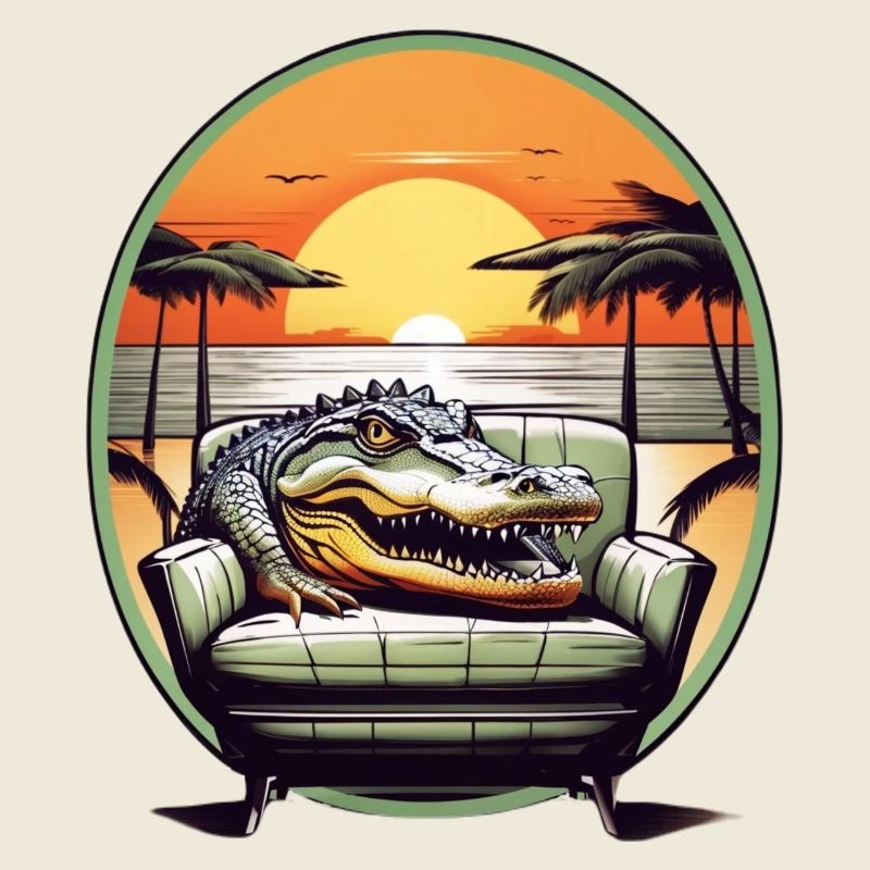 Alligator auf Sofa