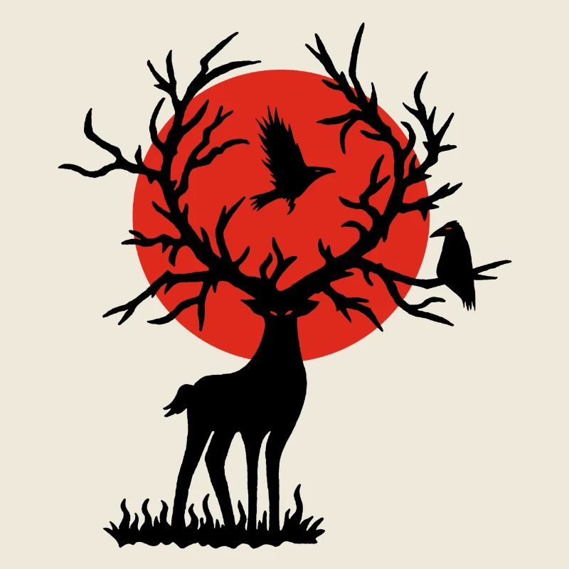 The Black Deer and the Red Sun