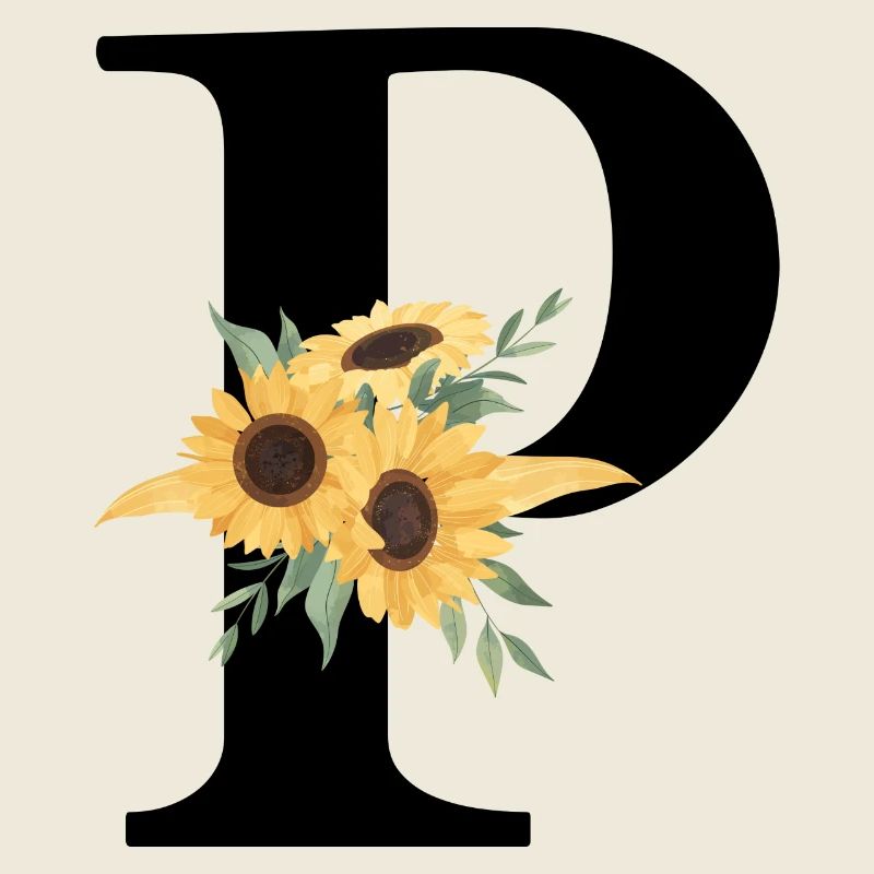 Buchstabe p Blumen-Sonnenblume