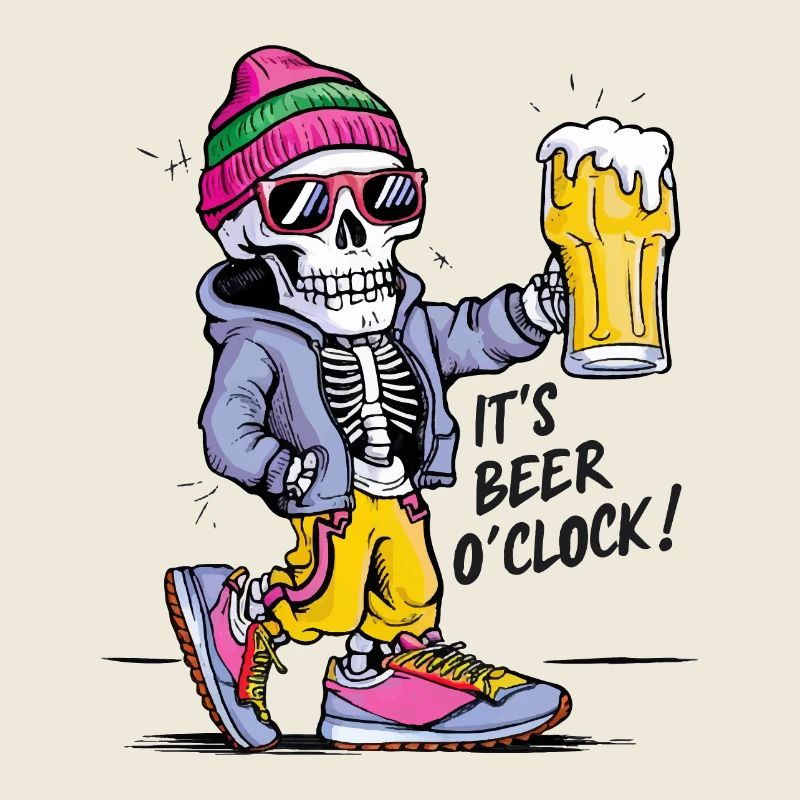It's beer o'clock Funny Skeleton