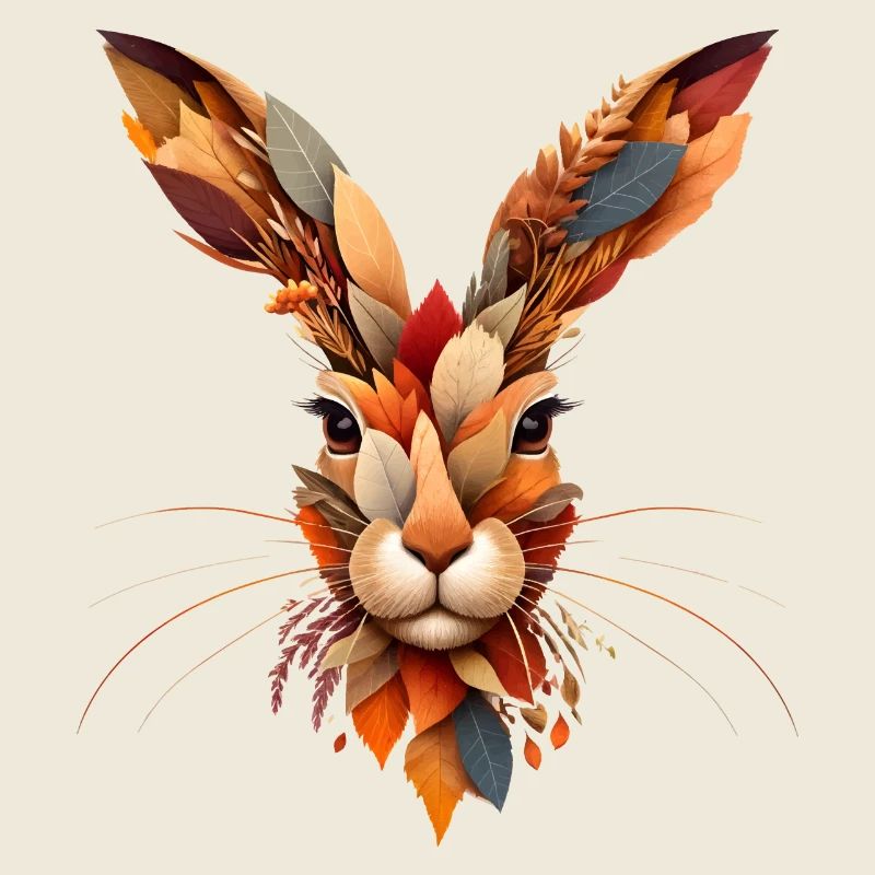 Un lapin, conçu à partir de différentes feuilles