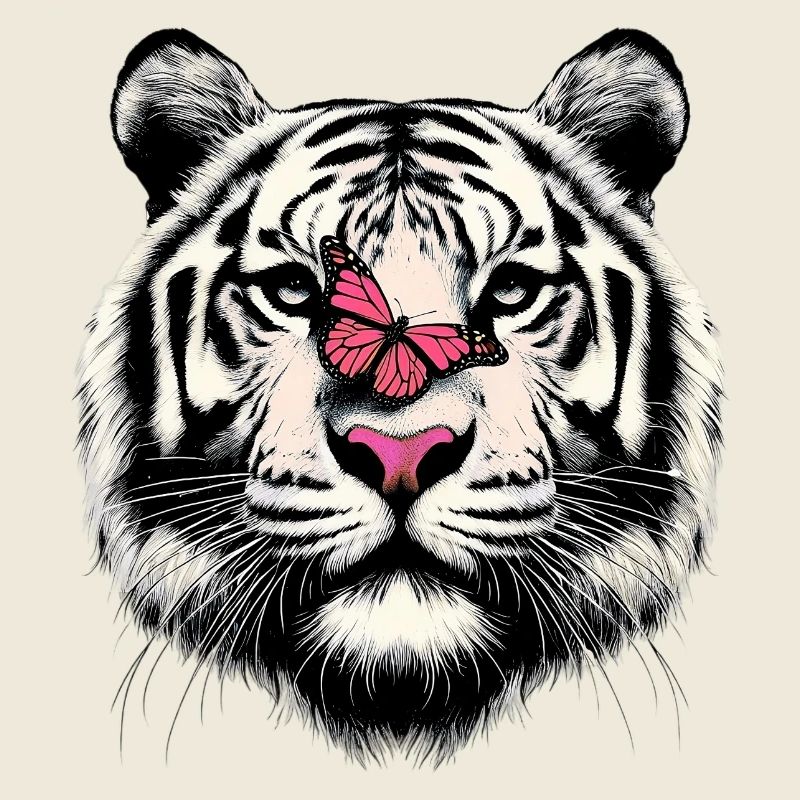 Tigre et papillon