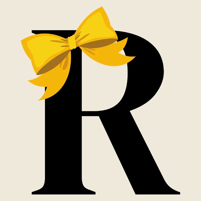 Lettre r nœud jaune