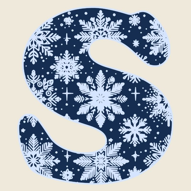 Buchstabe S Schneeflocken