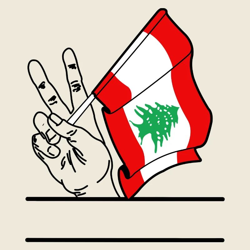 Flagge Libanon transparentes Peace-Zeichen Textfeld
