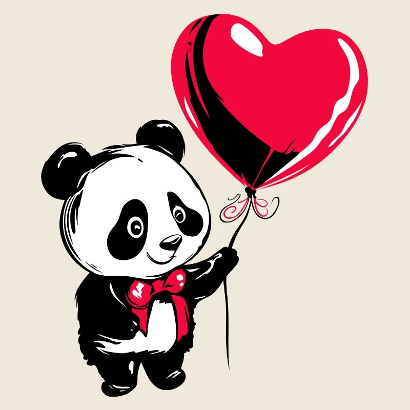 Panda Bär mit Herz Luftballon - Heartful Creatures