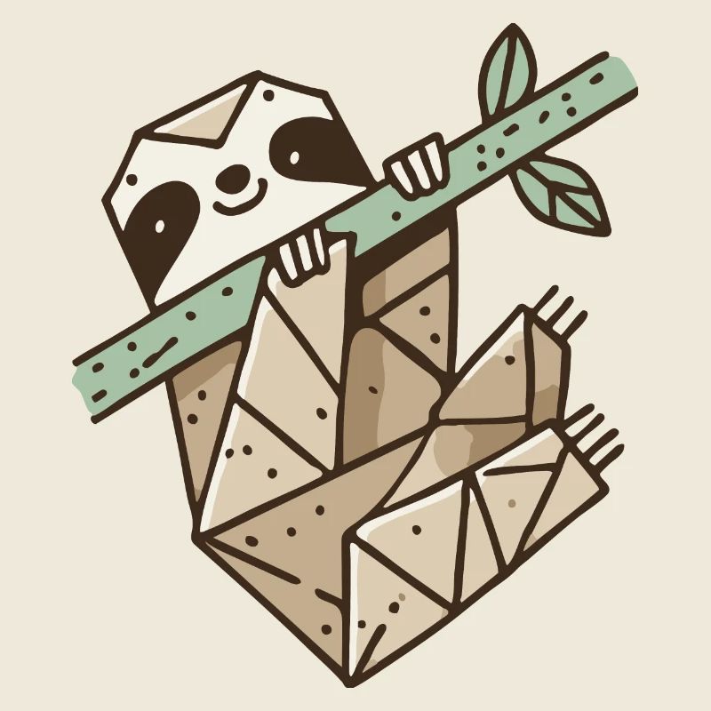 Origami Sloth – Minimaliste et décontracté