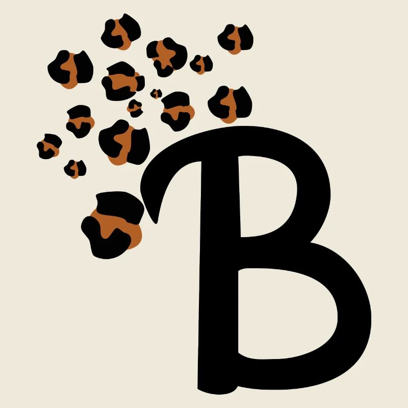 Buchstabe b Leopardenmuster