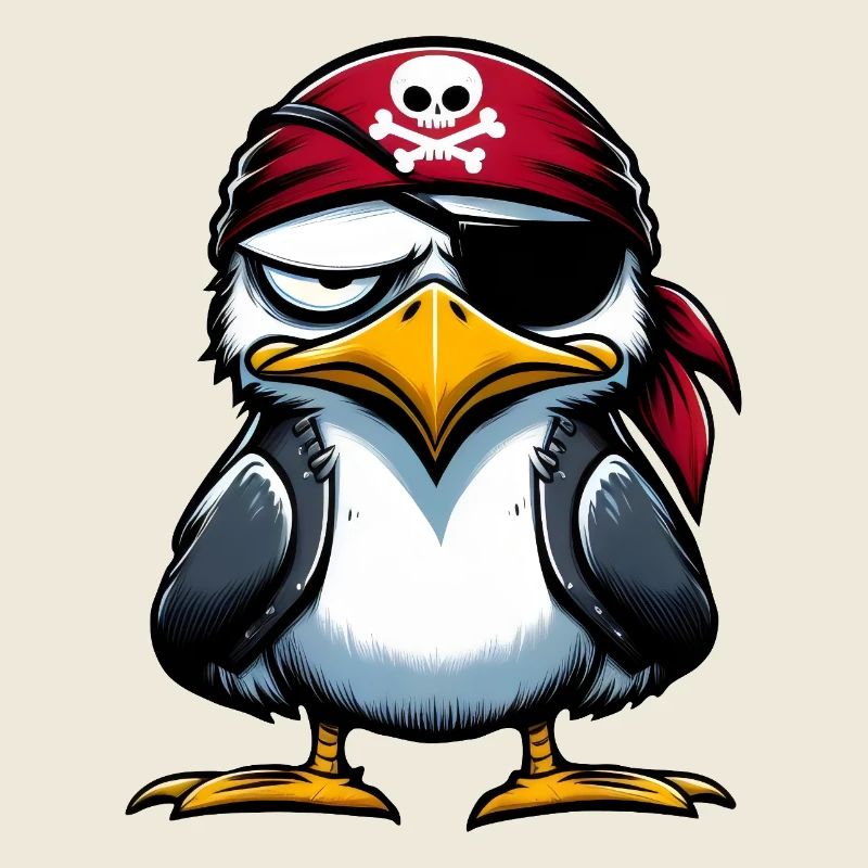 mouette pirate bandeau oeil