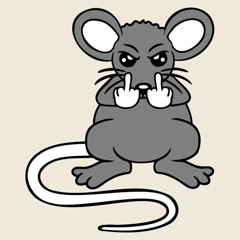 Maus Böse Wütend Frustriert Aggressiv Mittelfinger