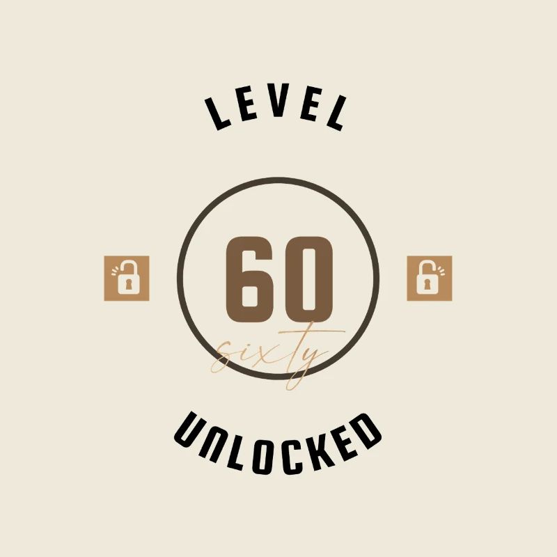 60. Geburtstag Level sixty unlocked, Geschenk