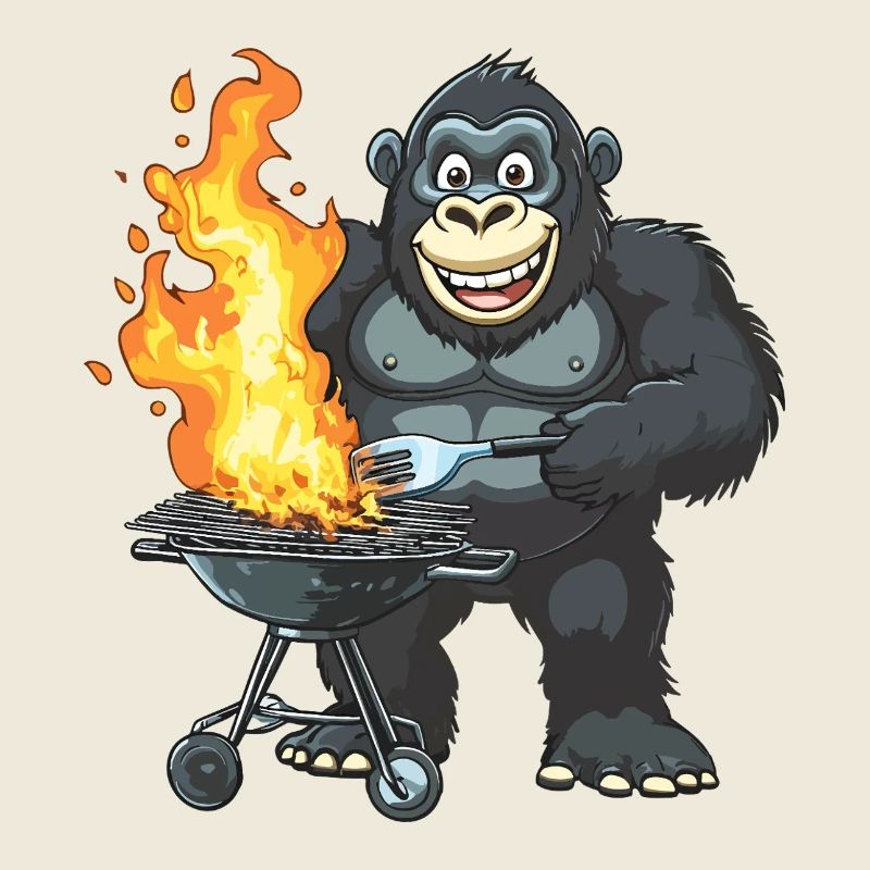 Grilling Grilla Griller Gorilla BBQ Funny Funny Funny