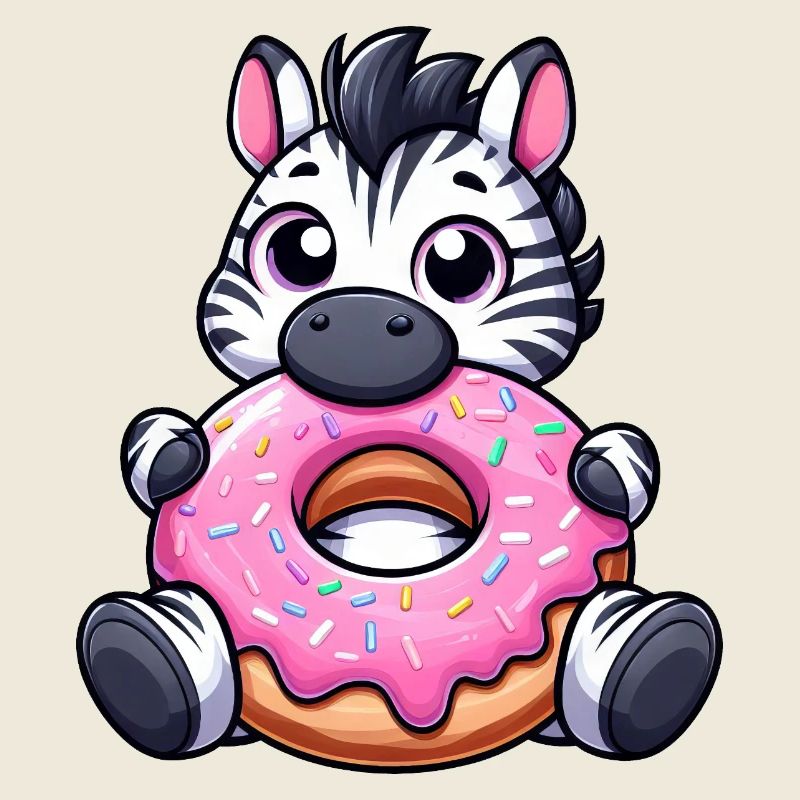 Süßes Zebra Donut Dessert Nascherei Lecker