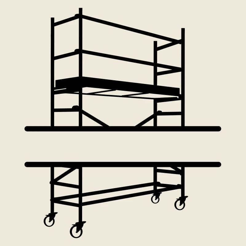 Échafaudage avec espace pour le nom de l’entreprise