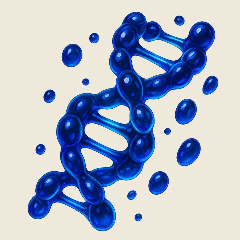 3D DNA Helix Molecule Blue
