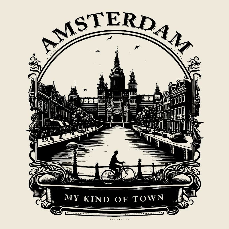 AMSTERDAM shirt design caligraphic