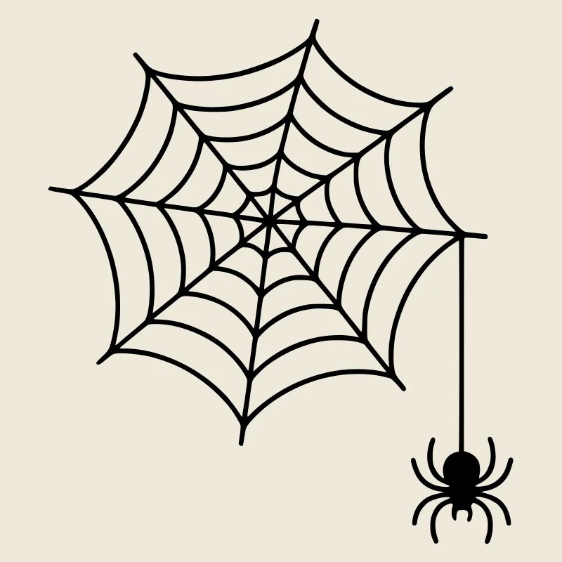Spinnennetz mit Spinne Silhouette