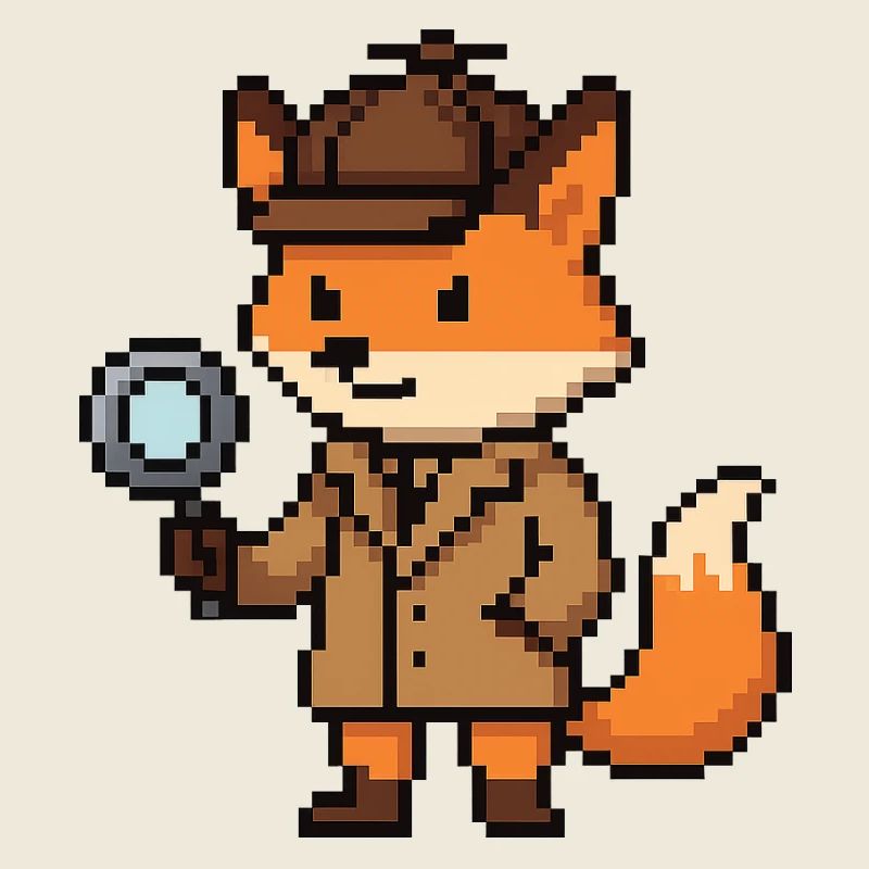Pixel Detective Fox Design