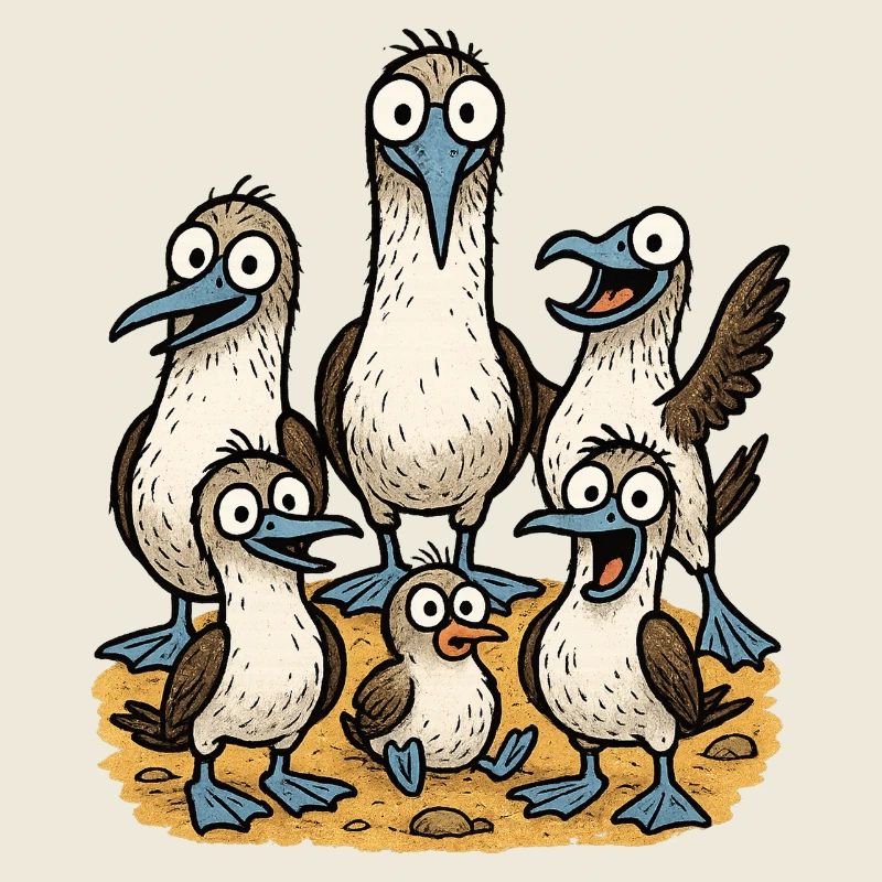 Charming seabirds illustration